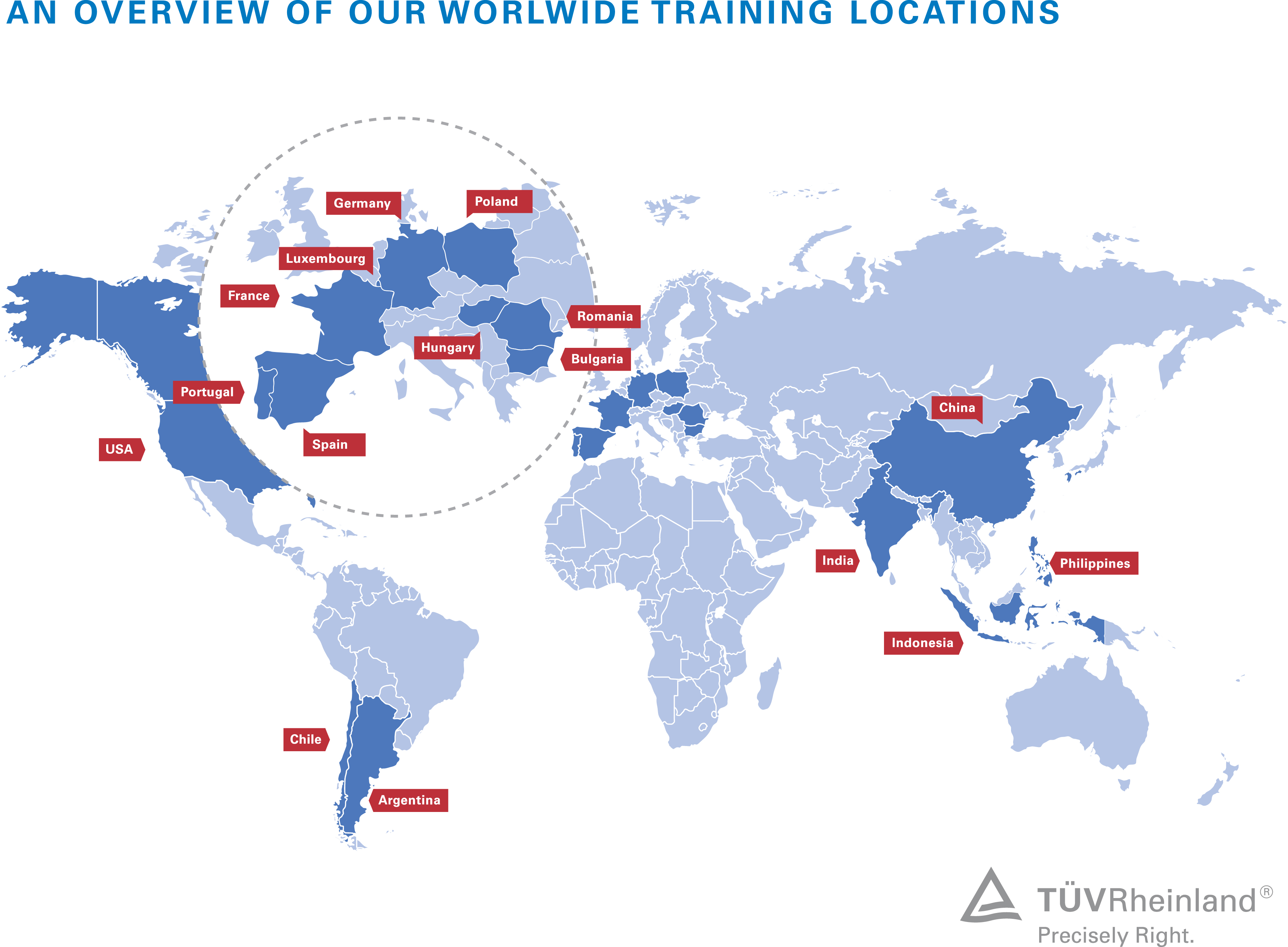 Locations of T&Uuml;V Rheinland Academy